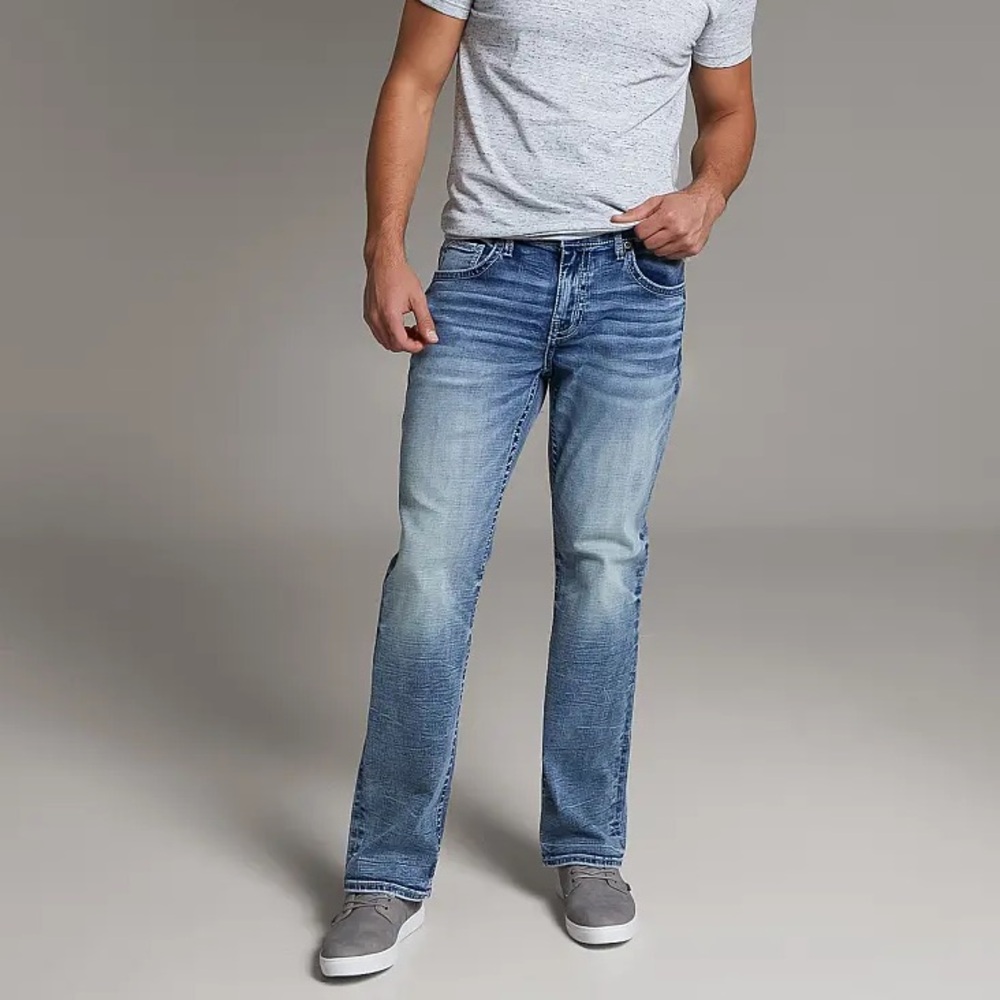 Men's Buckle Jeans | BKE Derek Lightwash Jeans | 36x30